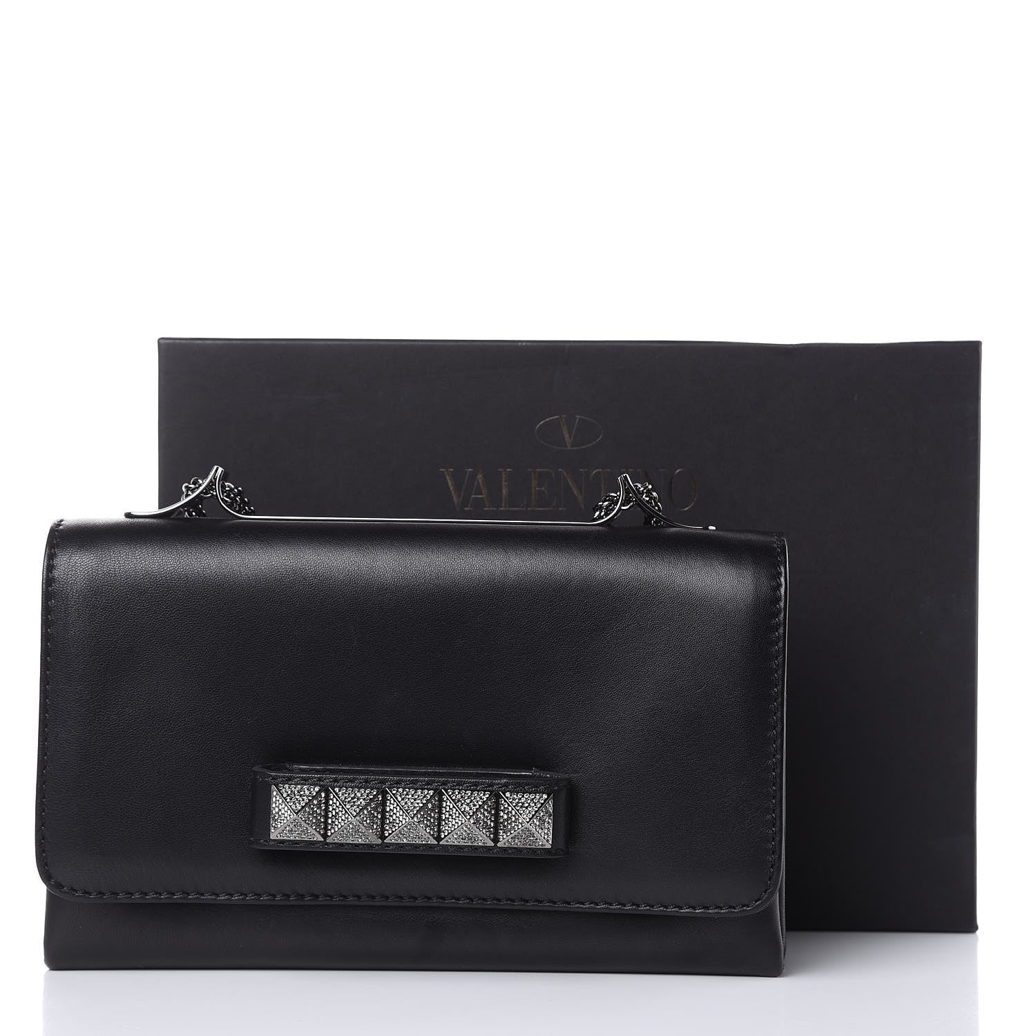 Valentino Garavani Nappa Crystal Encrusted Studs Va Va Voom Shoulder Bag Black 13 of 13