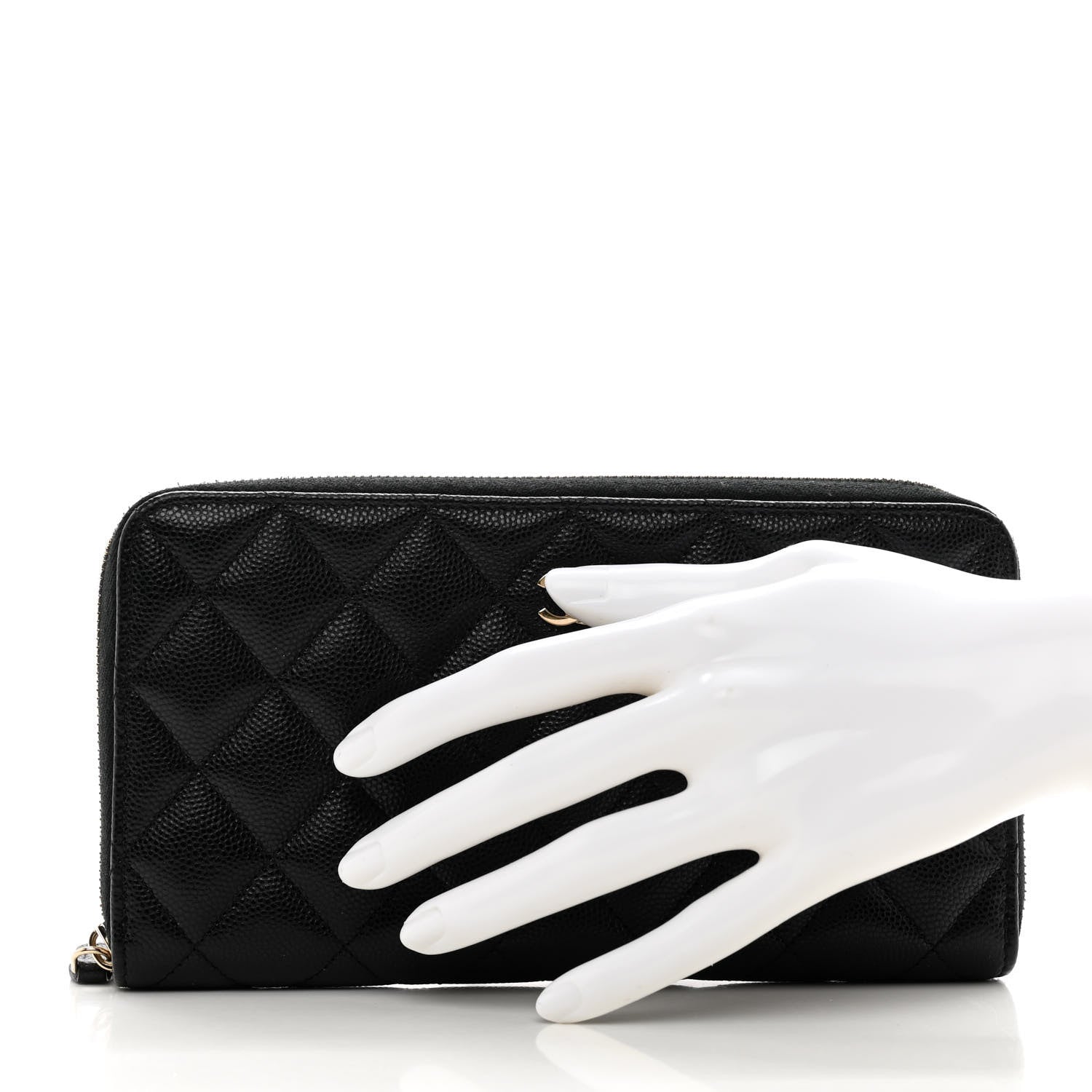 Chanel Caviar Quilted Large Gusset Zip Around Wallet Black 2 of 10