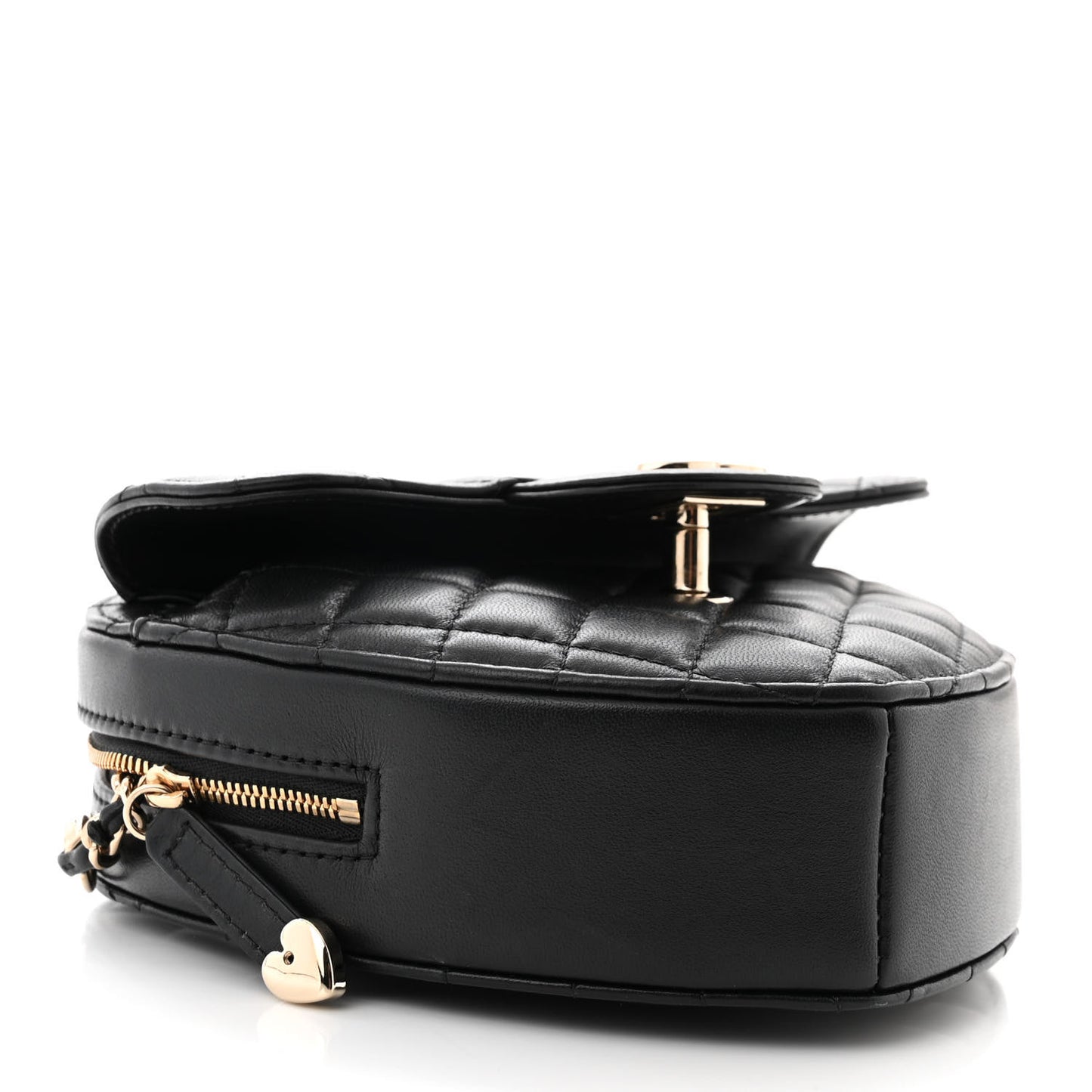 Lambskin Quilted CC In Love Heart Bag Black