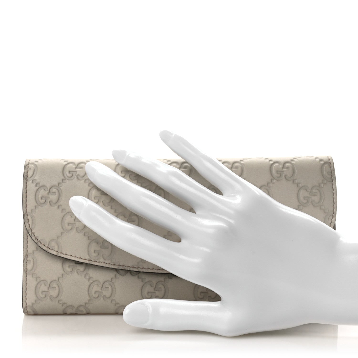 Gucci Guccissima Interlocking G Continental Wallet White 2 of 9