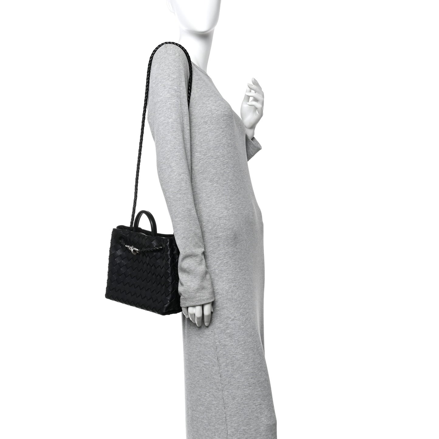 Nappa Intrecciato Small Andiamo Shoulder Bag Black