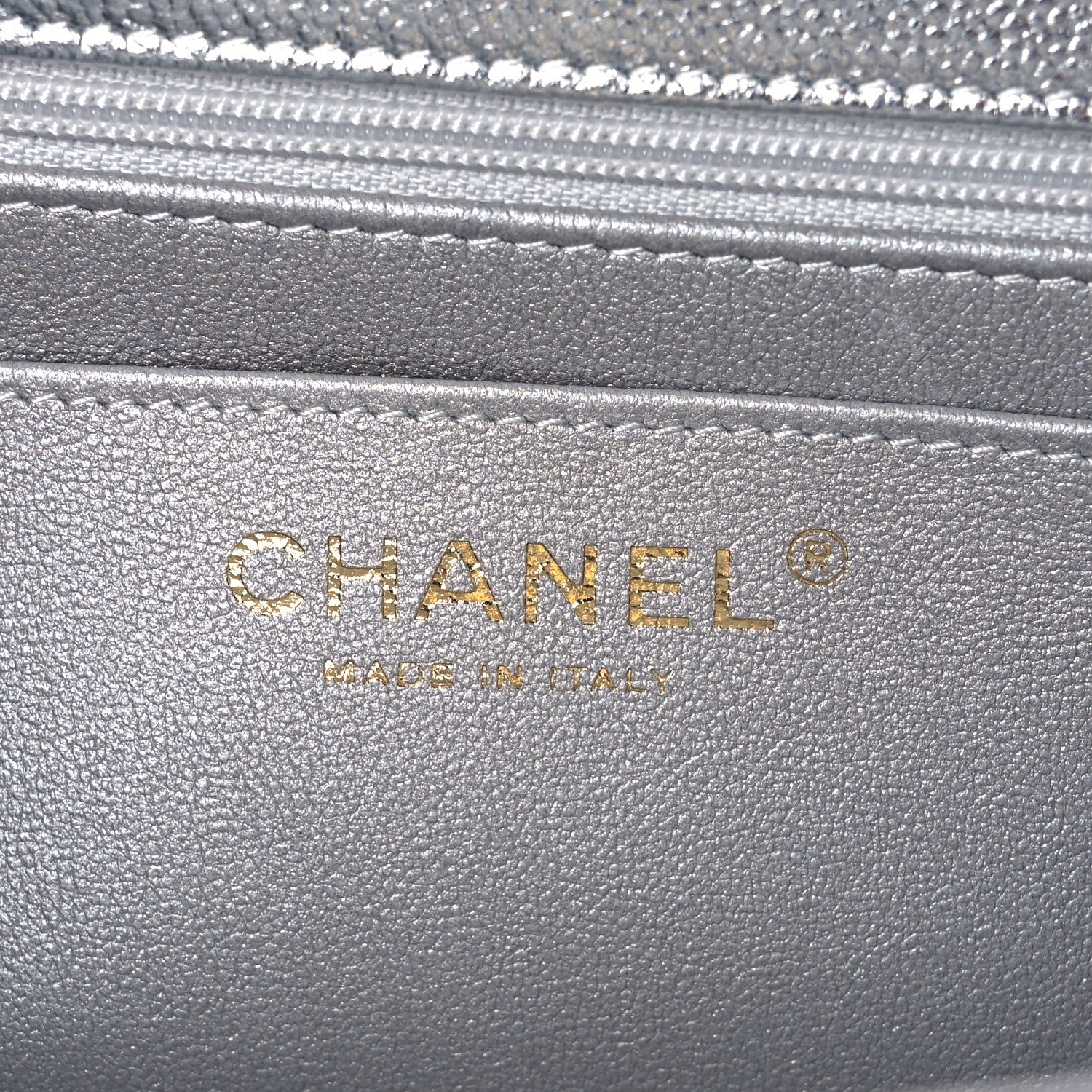 Chanel Metallic Caviar Quilted Top Handle East West Flap Silver 7 of 12