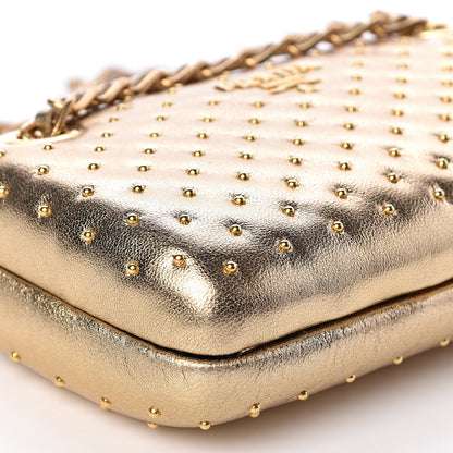 Prada Metallic Nappa Studded Chain Clutch Platino 8 of 9
