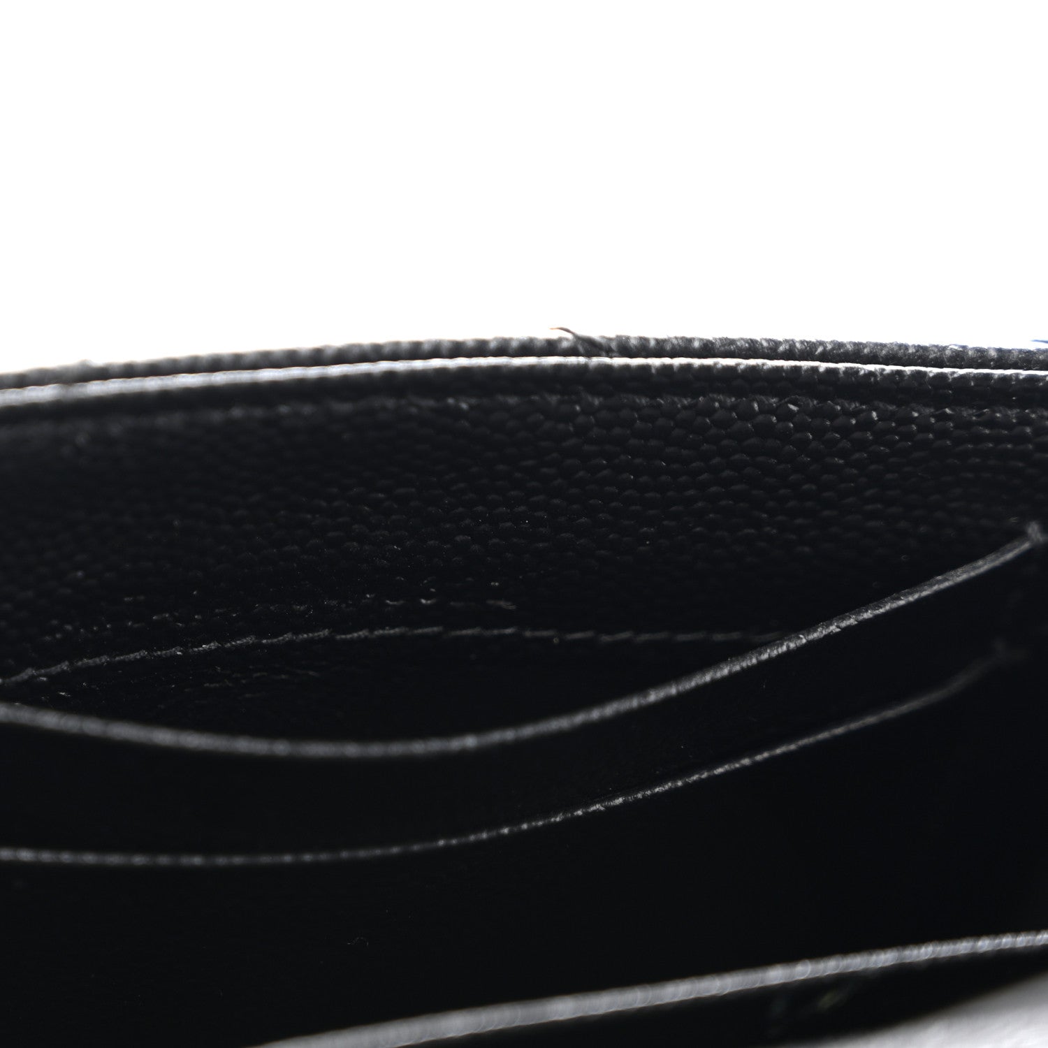 Saint Laurent Grain De Poudre Matelasse Chevron Small Monogram Envelope Wallet Black 7 of 8