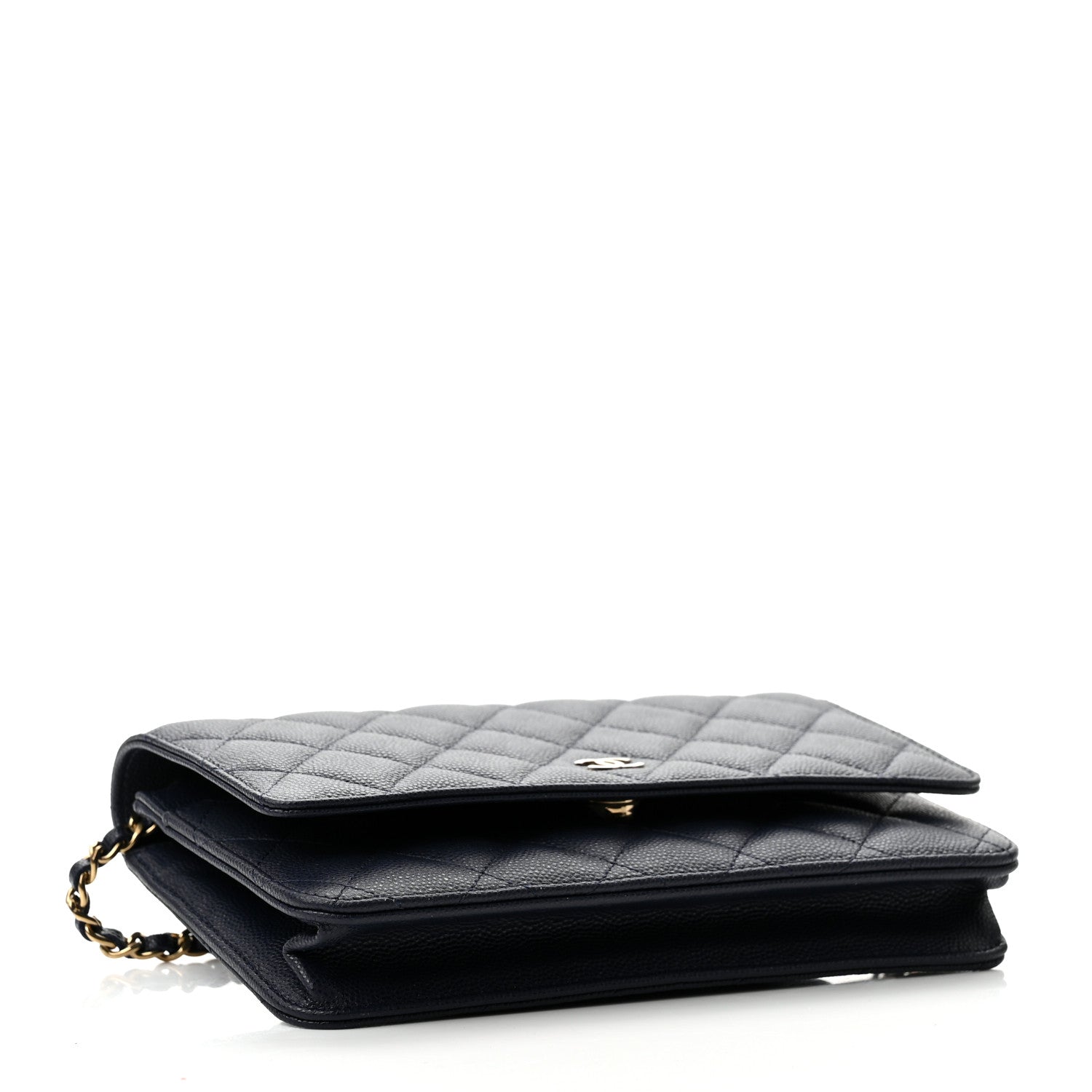 Chanel Caviar Quilted Wallet On Chain WOC Navy Blue 4 of 12