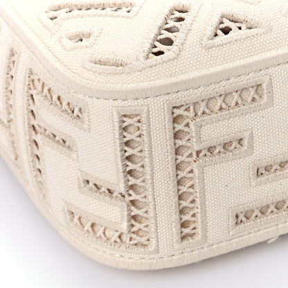 Fendi Canvas Cuoio Agata FF Ajour Embroidered Baguette Grezzo Cuoio 7 of 9