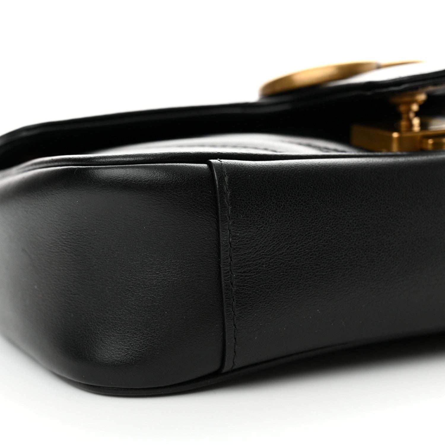 Gucci Calfskin Matelasse Mini GG Marmont Shoulder Bag Black 9 of 13