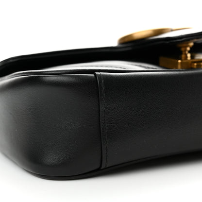 Gucci Calfskin Matelasse Mini GG Marmont Shoulder Bag Black 9 of 13