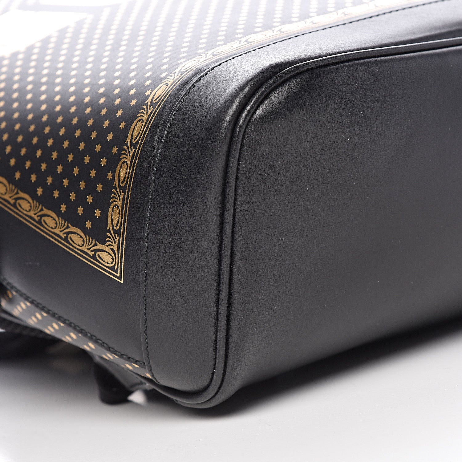 Gucci X SEGA Calfskin GUCCY Stars Dome Backpack Black Gold 6 of 11