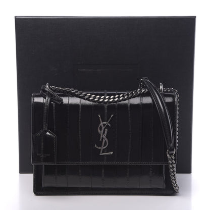 Saint Laurent Glossy Eelskin Medium Monogram Sunset Black 10 of 10
