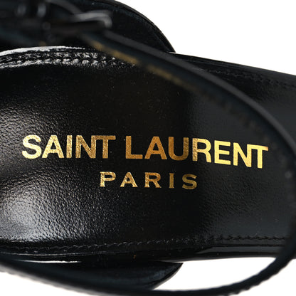 Saint Laurent Patent Calfskin Opyum 110 Sandals 36 Black Gold 9 of 10