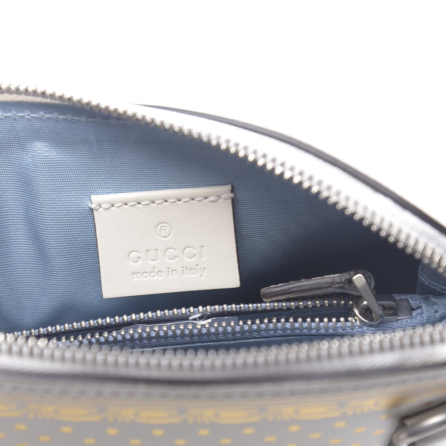 X SEGA Calfskin GUCCY Stars Mini Dome Shoulder Bag Mystic White Gold