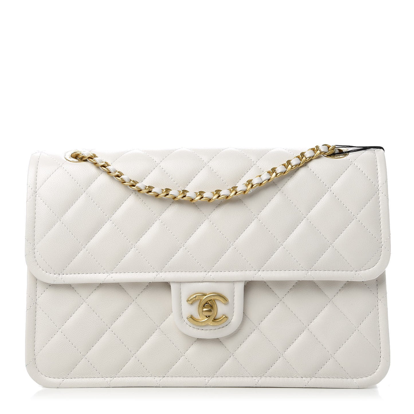 Caviar Quilted Large Sweet Classic Flap White
