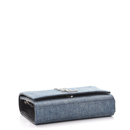 Saint Laurent Denim Small Classic Monogram Satchel Blue 5 of 9