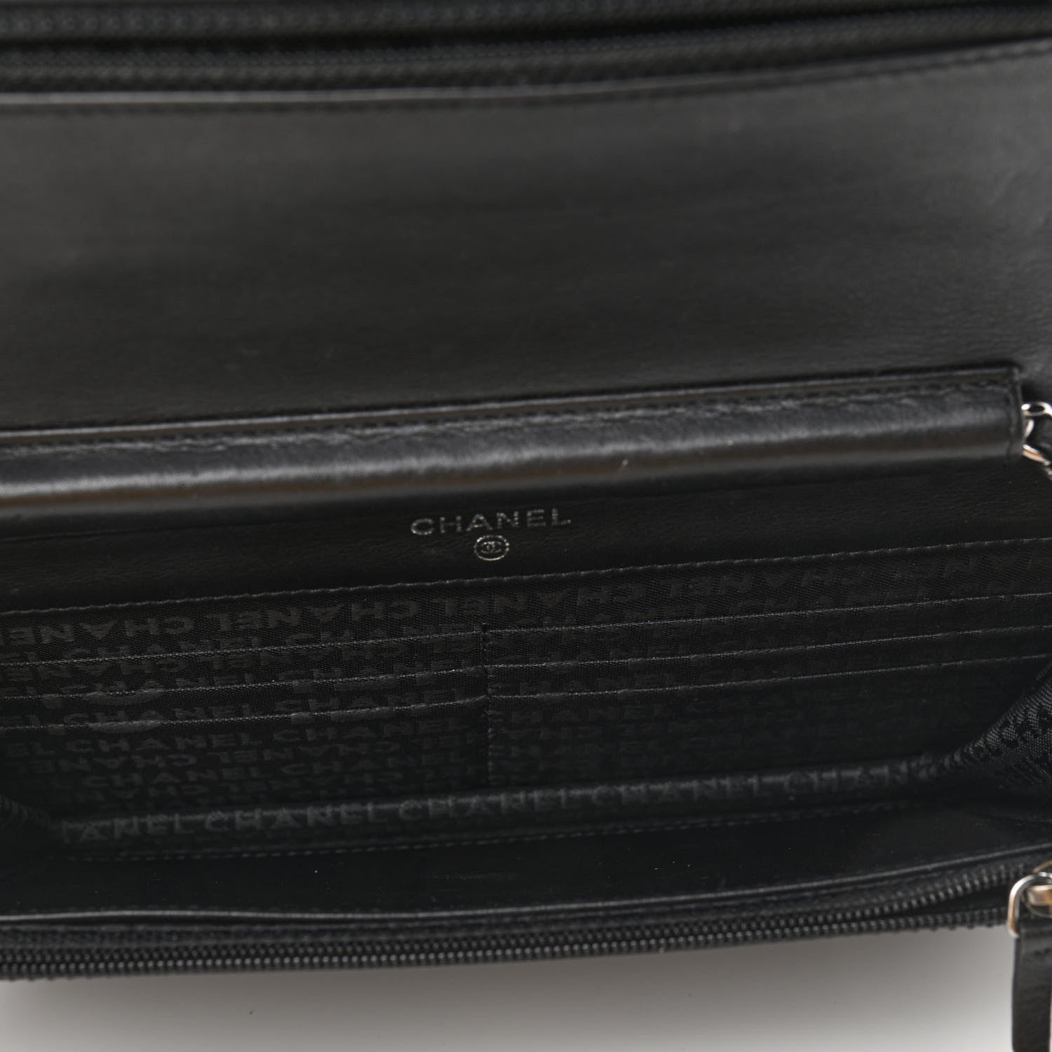 Chanel Lambskin Embossed Lax Wallet On Chain WOC Black 5 of 11