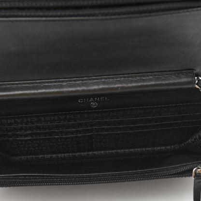 Chanel Lambskin Embossed Lax Wallet On Chain WOC Black 5 of 11