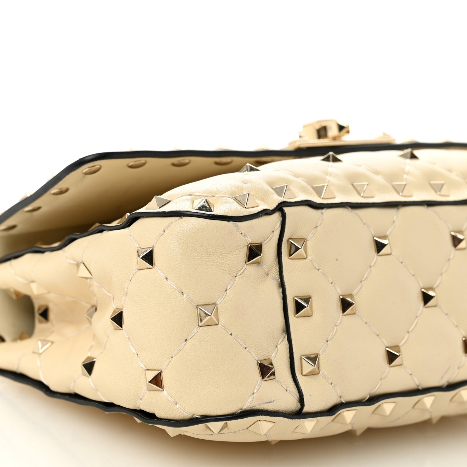 Valentino Garavani Nappa Small Rockstud Spike Shoulder Bag Light Ivory 9 of 12