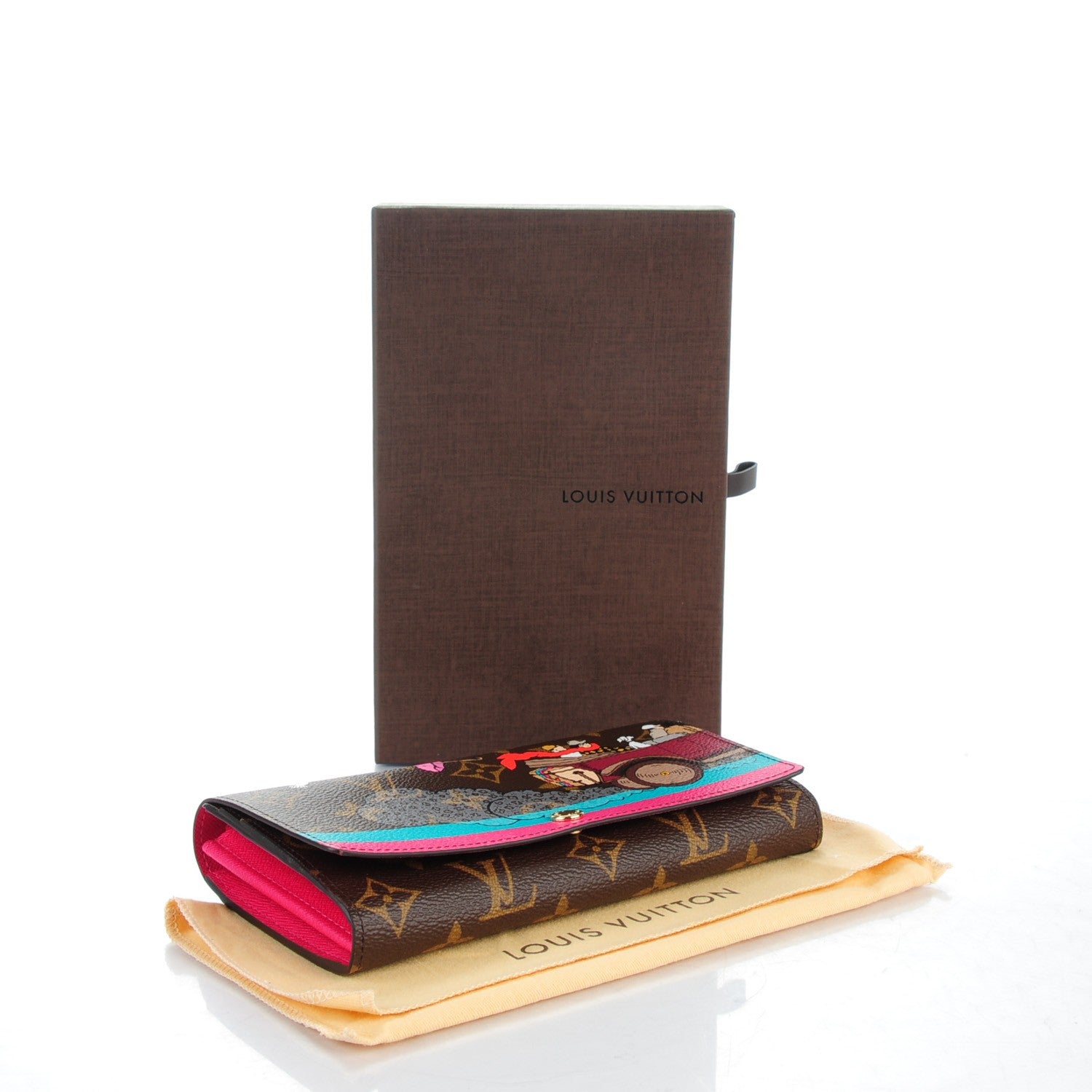 Louis Vuitton Monogram 2015 Christmas Animation Sarah Wallet Hibiscus 4 of 7