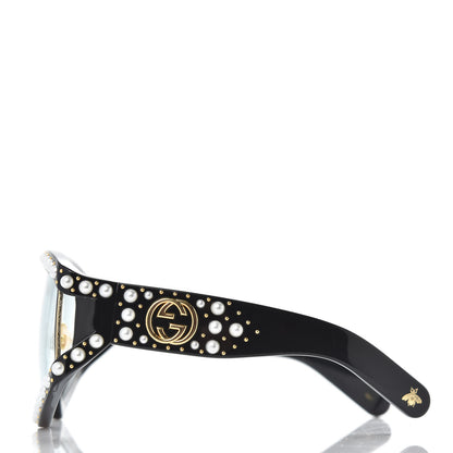 Gucci Acetate Pearl Rectangular Frame Sunglasses GG0234S Black 3 of 7