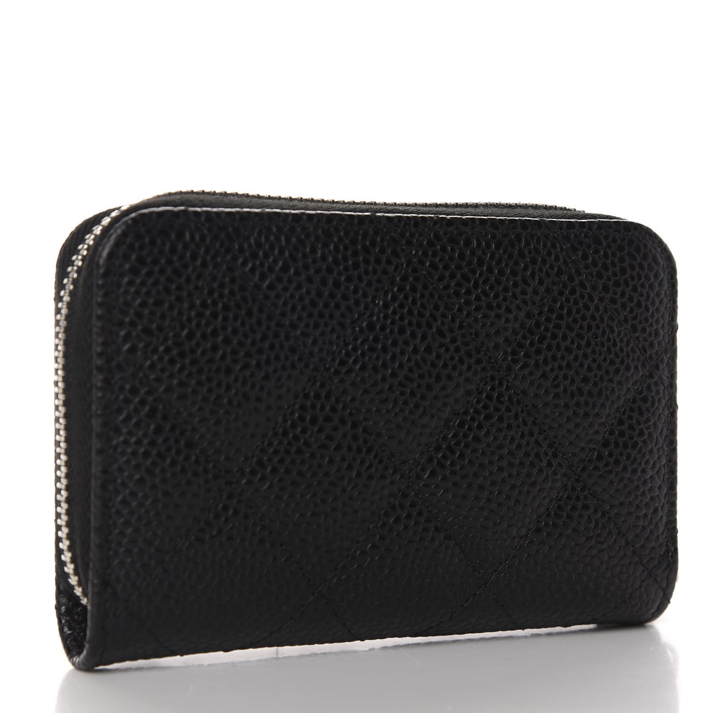 Caviar Quilted Zip Coin Purse Black