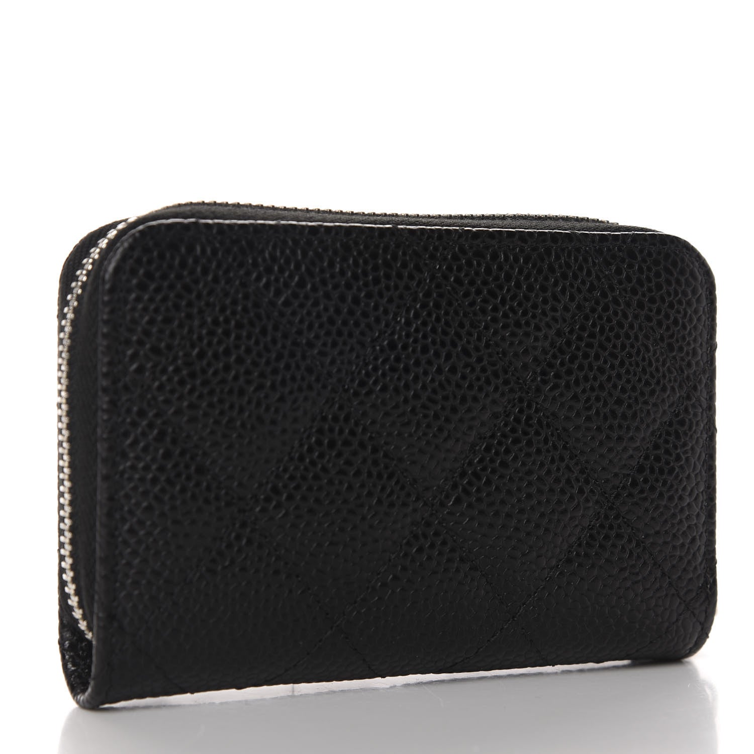 Chanel Caviar Quilted Zip Coin Purse Black 3 of 7