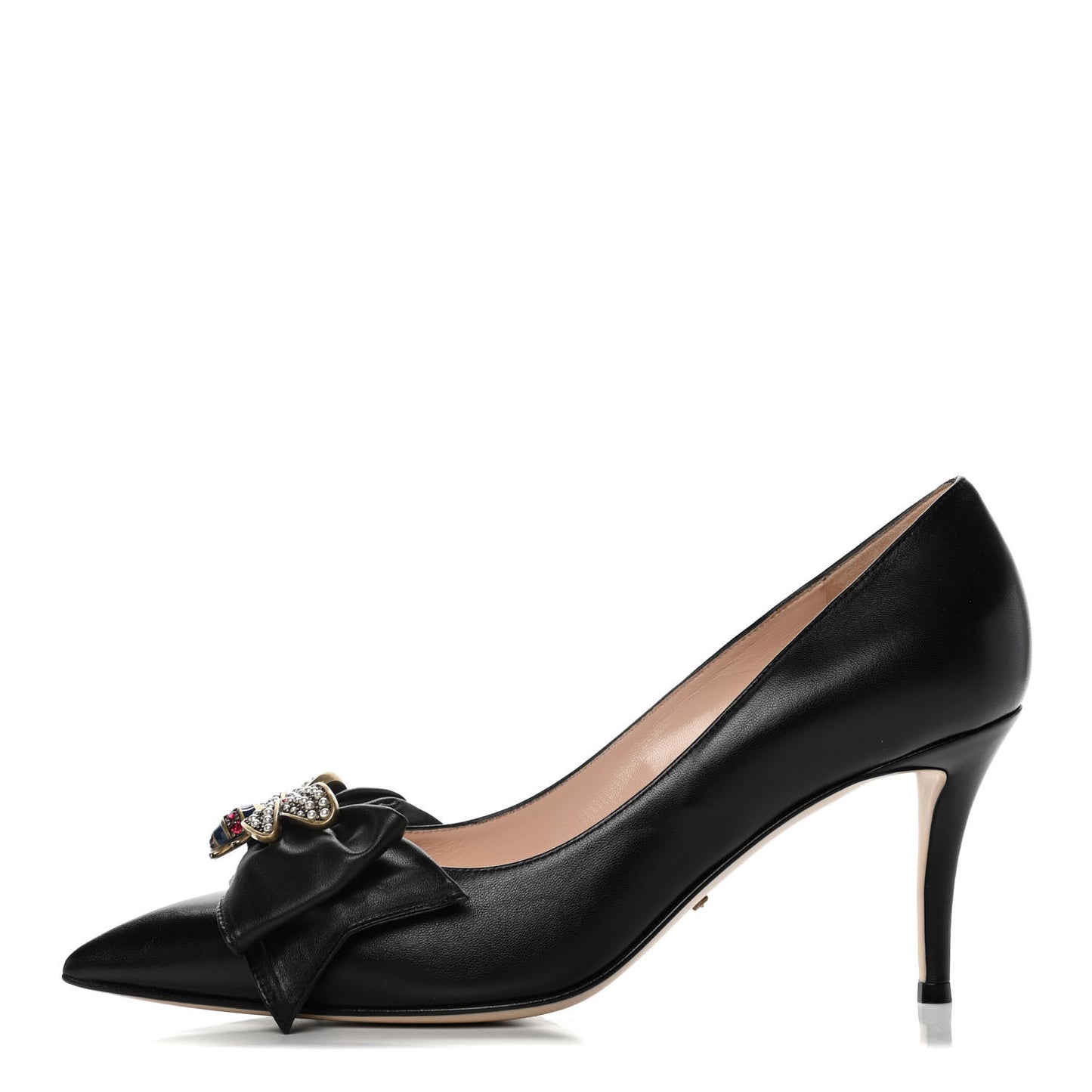 Nappa Queen Margaret Mid Heel Pumps 41 Black