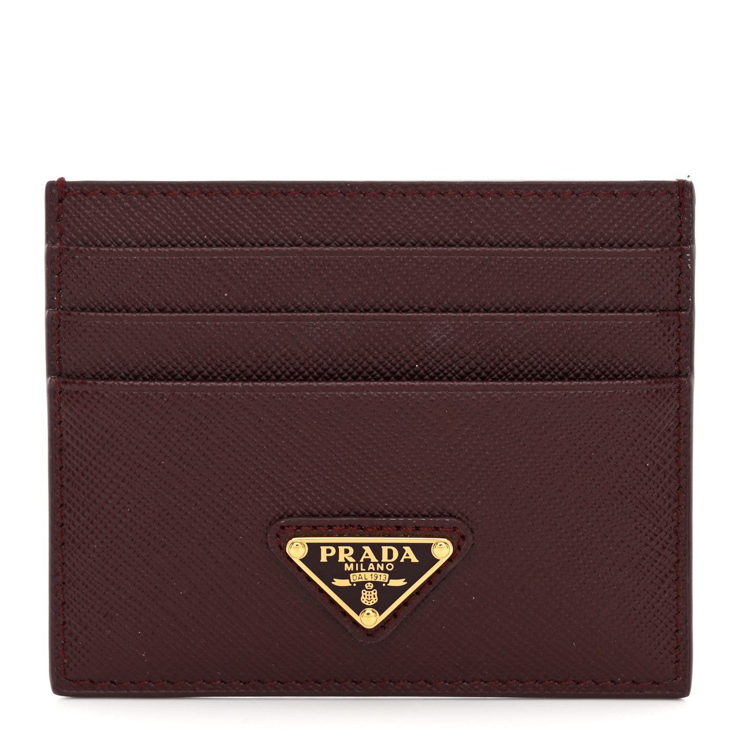 Saffiano Triangle Card Case Bordeaux