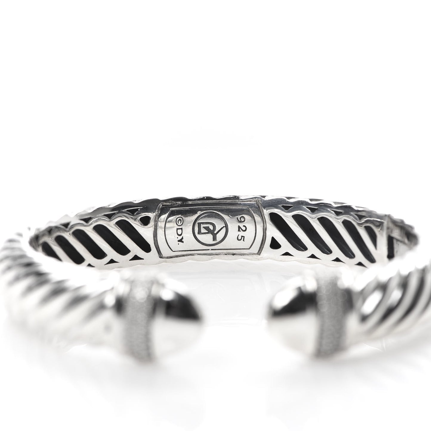 Sterling Silver Diamond 10mm Sculpted Cable Bracelet