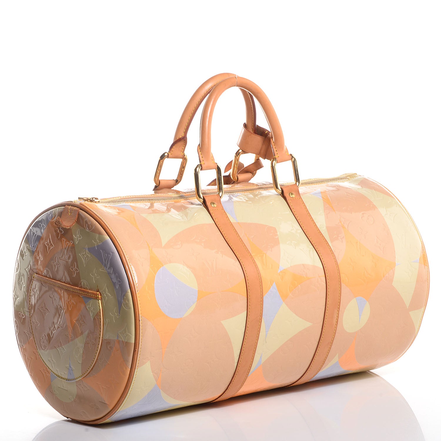 Louis Vuitton Vernis Fleur Barrel Yellow Beige 3 of 7