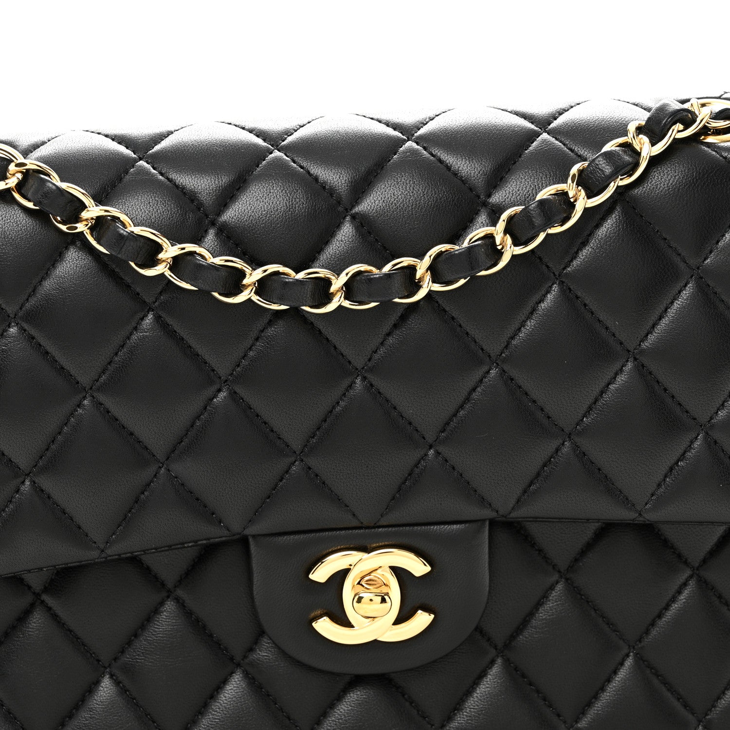 Chanel Lambskin Quilted Medium Double Flap Black 8 of 11