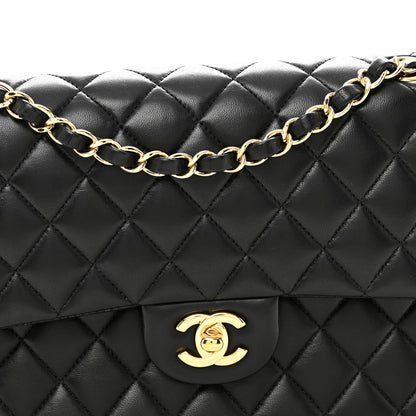 Chanel Lambskin Quilted Medium Double Flap Black 8 of 11