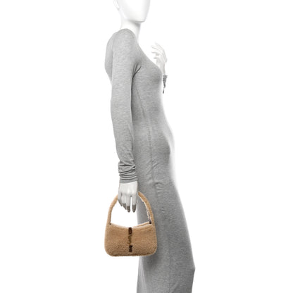 Saint Laurent Shearling Le 5 A 7 Mini Hobo Natural Beige 2 of 10