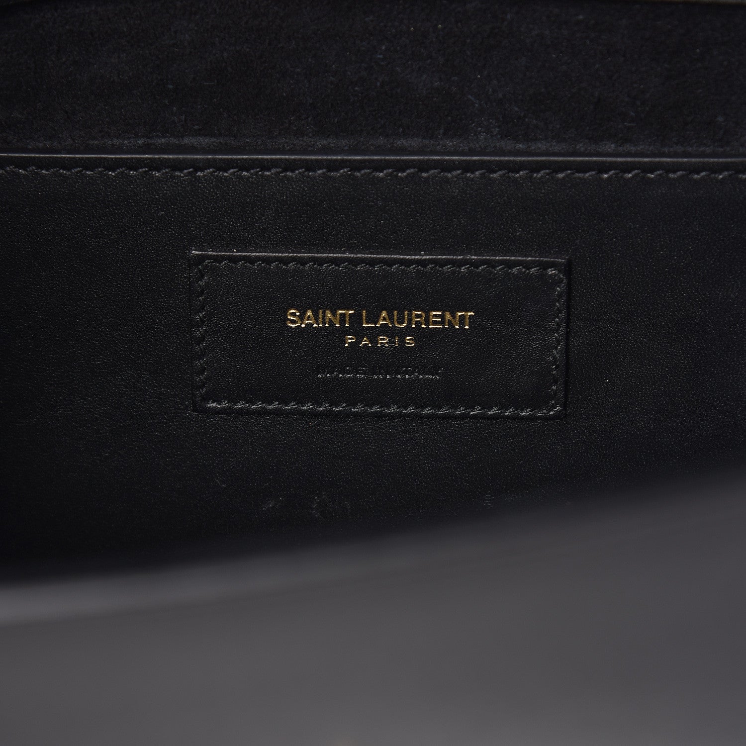 Saint Laurent Calfskin Classic Monogram Tassel Clutch Black 6 of 9