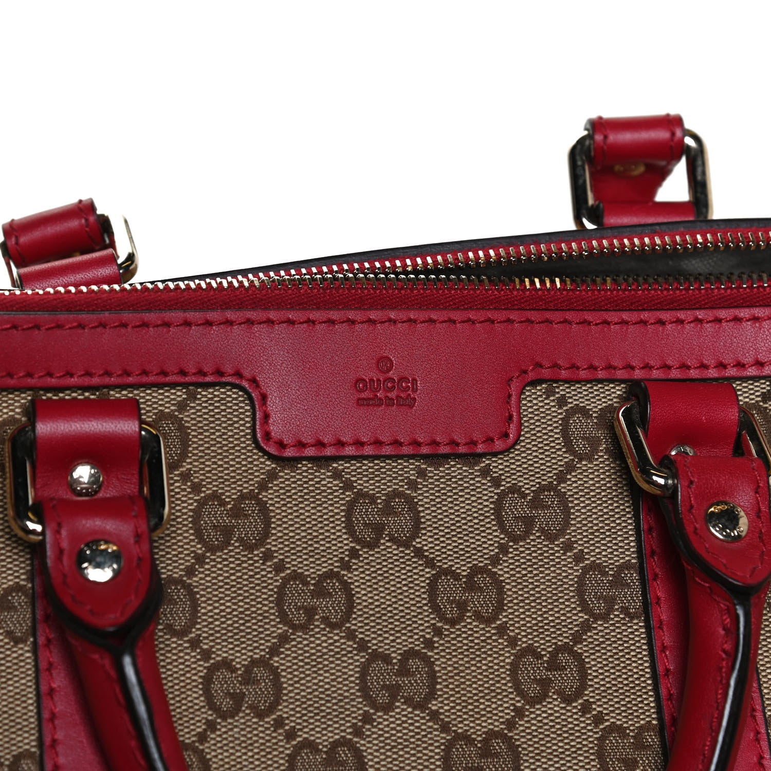 Gucci Monogram Medium Joy Boston Hibiscus Red 9 of 14