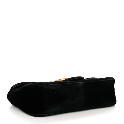 Gucci Velvet Matelasse Small GG Marmont Shoulder Bag Black 4 of 10