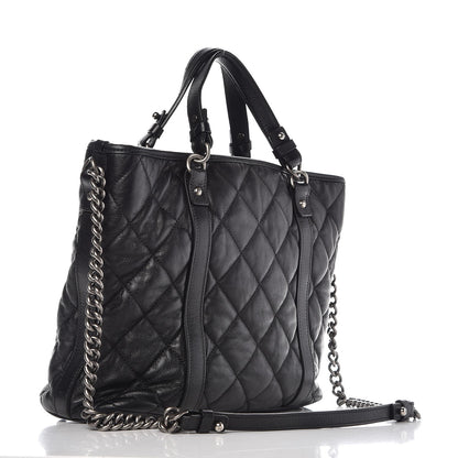 Chanel Calfskin Quilted Small Casual Riviera Tote Black 4 of 12