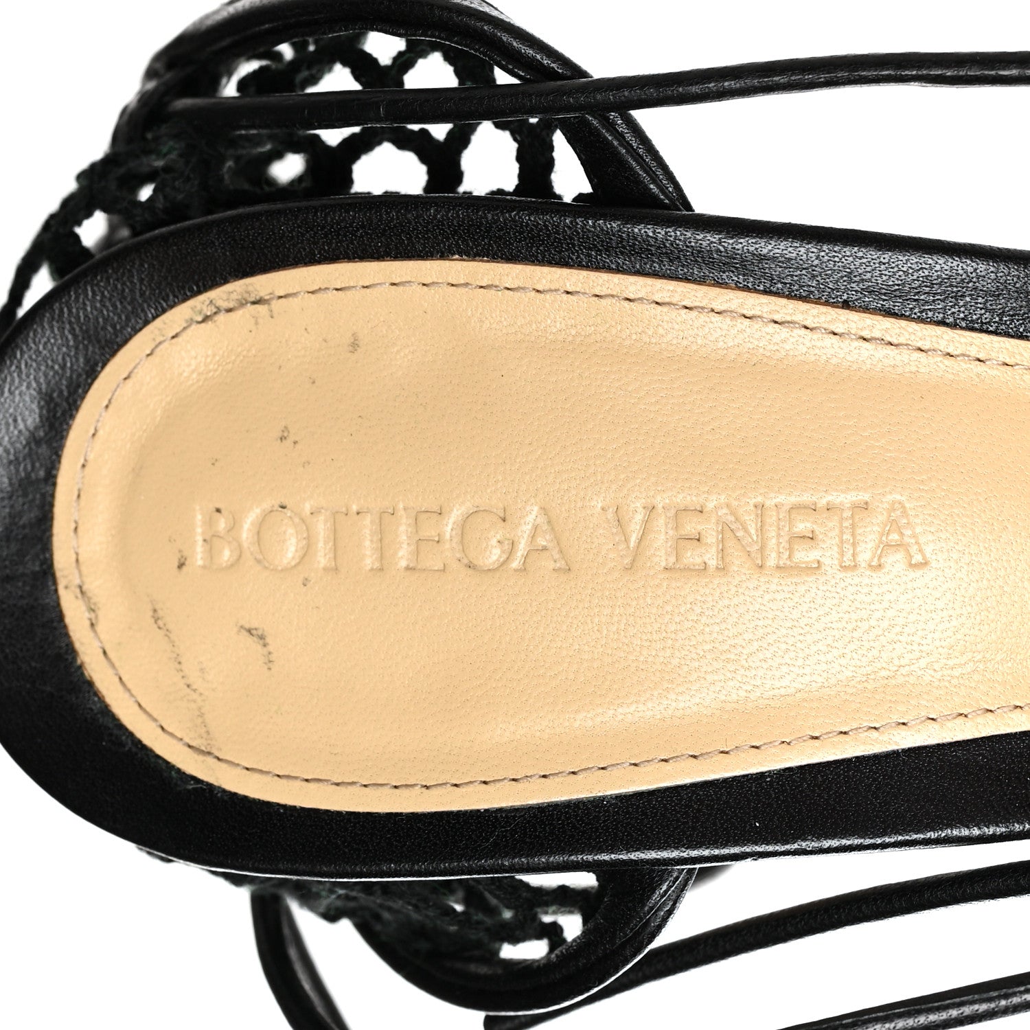 Bottega Veneta Mesh Nappa Stretch Ankle Tie 90mm Sandals 39 Black 7 of 7