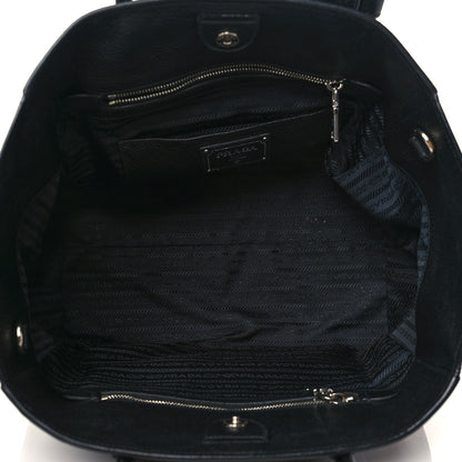 Prada Glace Calf Twin Pocket Tote Black 9 of 26