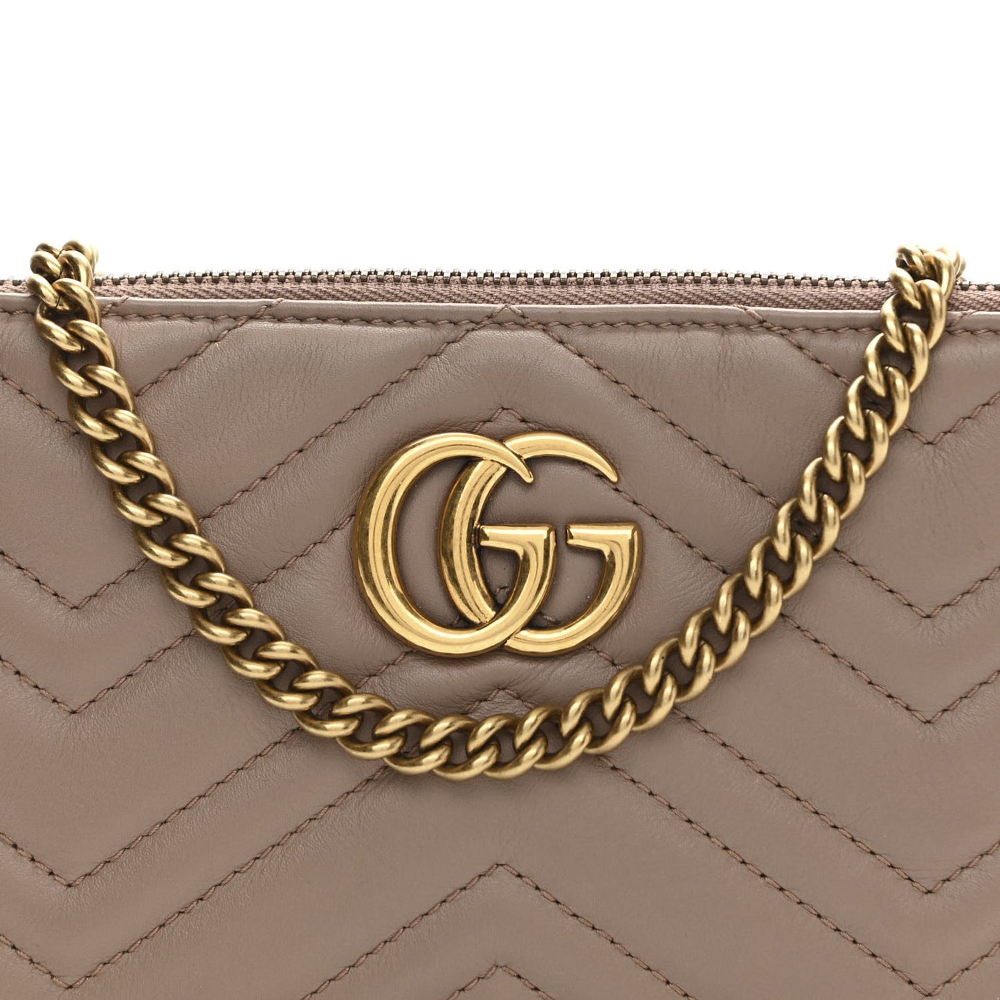 Calfskin Matelasse Mini GG Marmont Chain Bag Porcelain Rose
