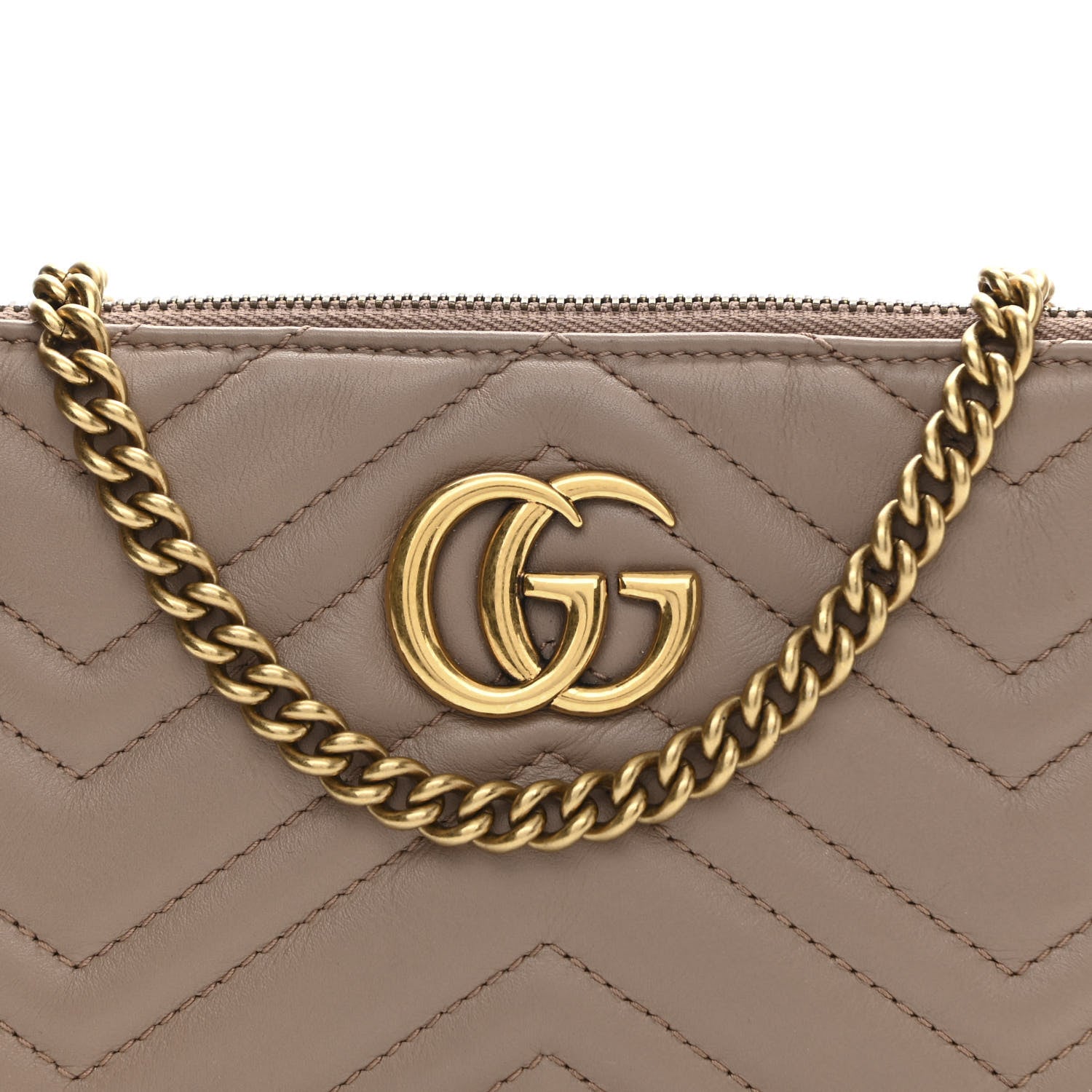 Gucci Calfskin Matelasse Mini GG Marmont Chain Bag Porcelain Rose 8 of 10