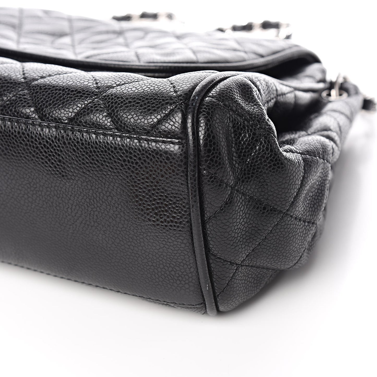 Caviar Quilted Timeless Accordion Flap Black