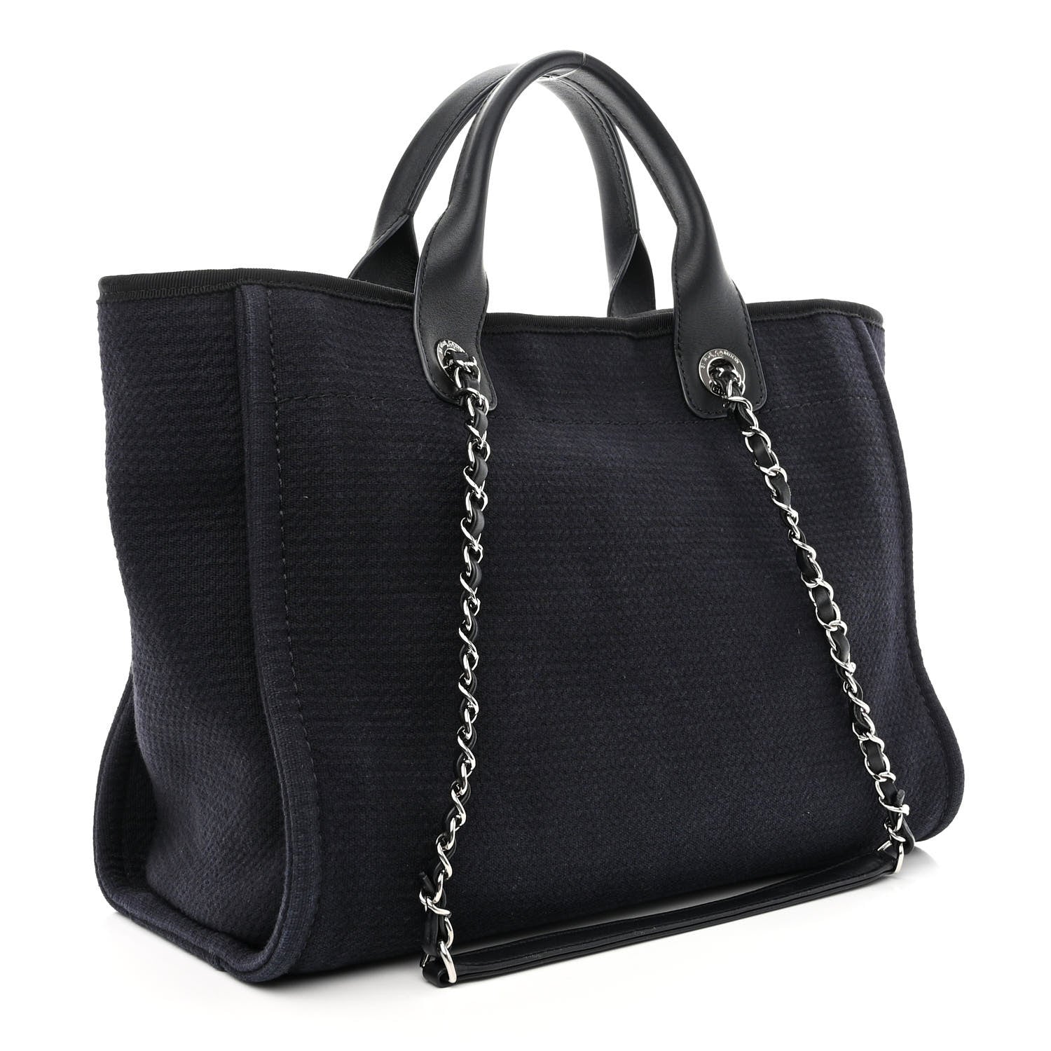 Chanel Mixed Fibers Small Deauville Tote Black 4 of 12
