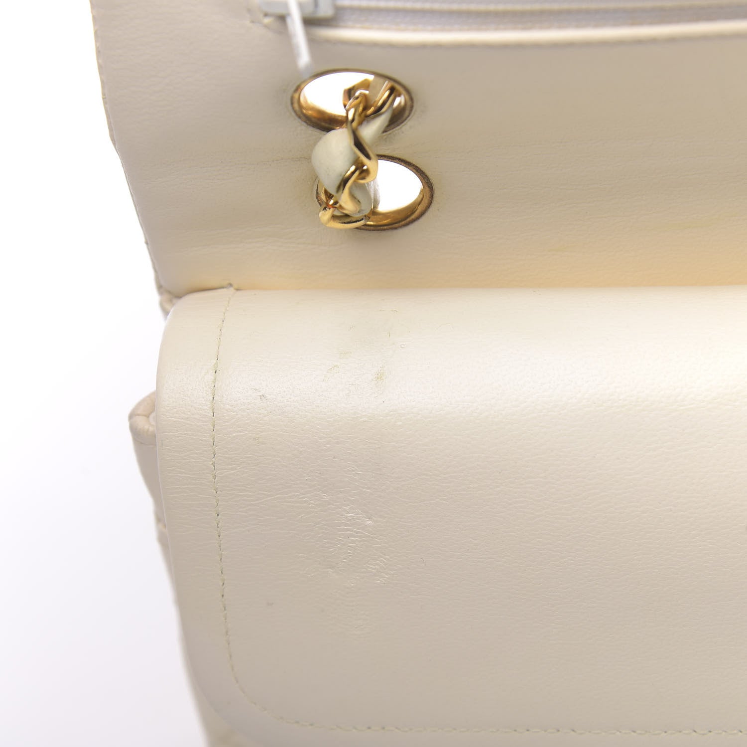 Chanel Lambskin Quilted Medium Double Flap White 13 of 13