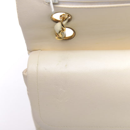 Chanel Lambskin Quilted Medium Double Flap White 13 of 13