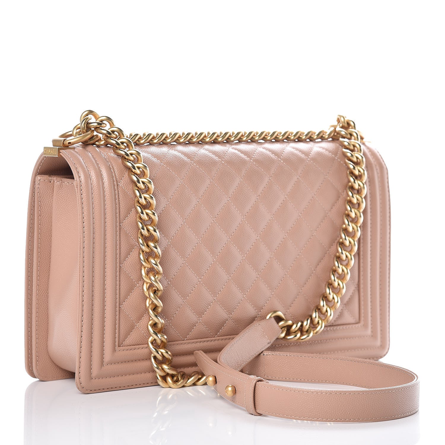 Chanel Caviar Quilted New Medium Boy Flap Beige 3 of 13
