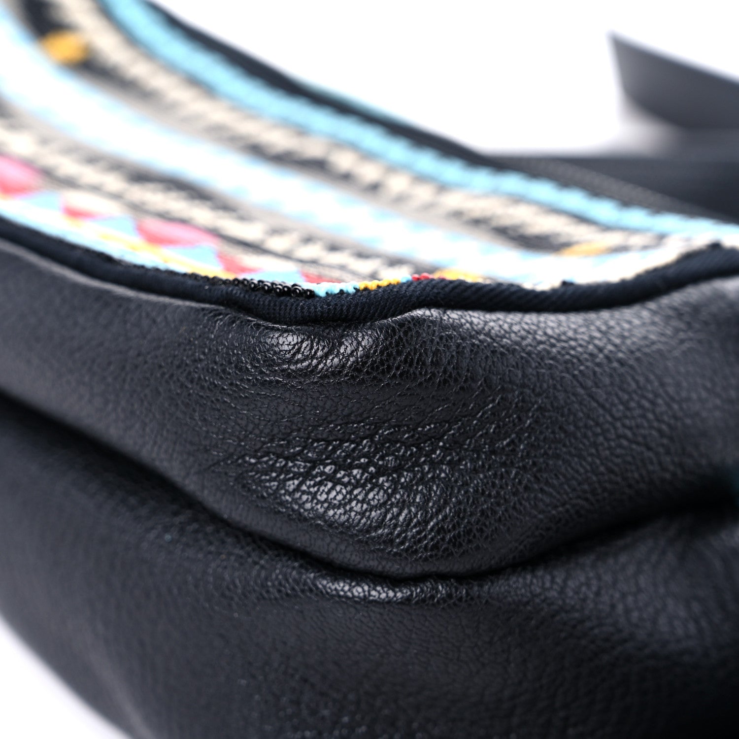 Valentino Garavani Pebbled Calfskin Beaded Rockstud Belt Bag Black 8 of 12