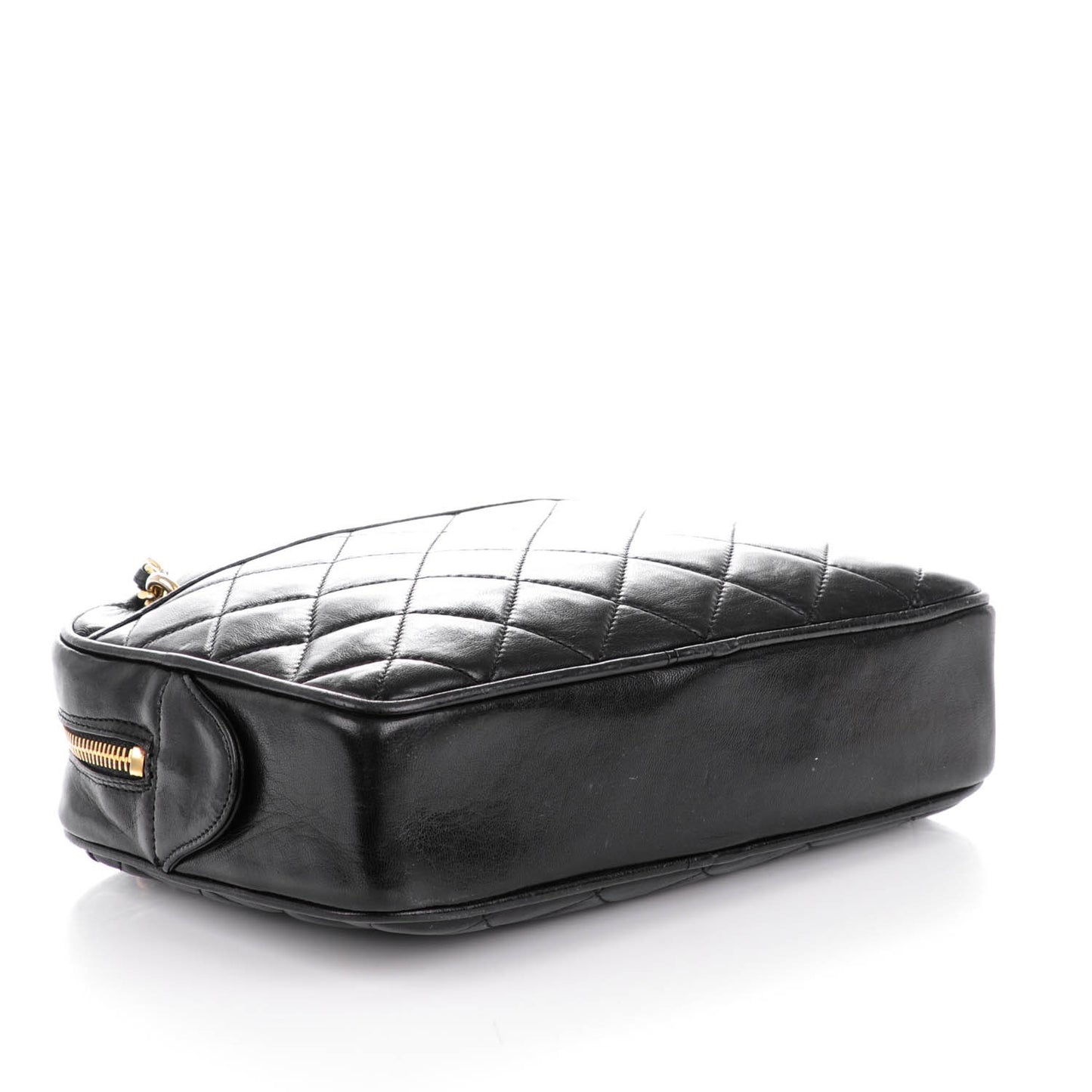 Lambskin Quilted Camera Case Black