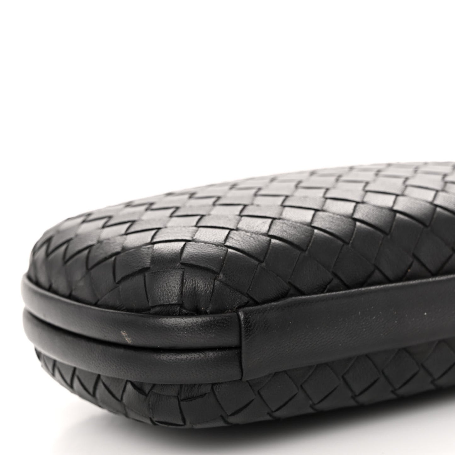 Nappa Intrecciato Chain Knot Clutch Black