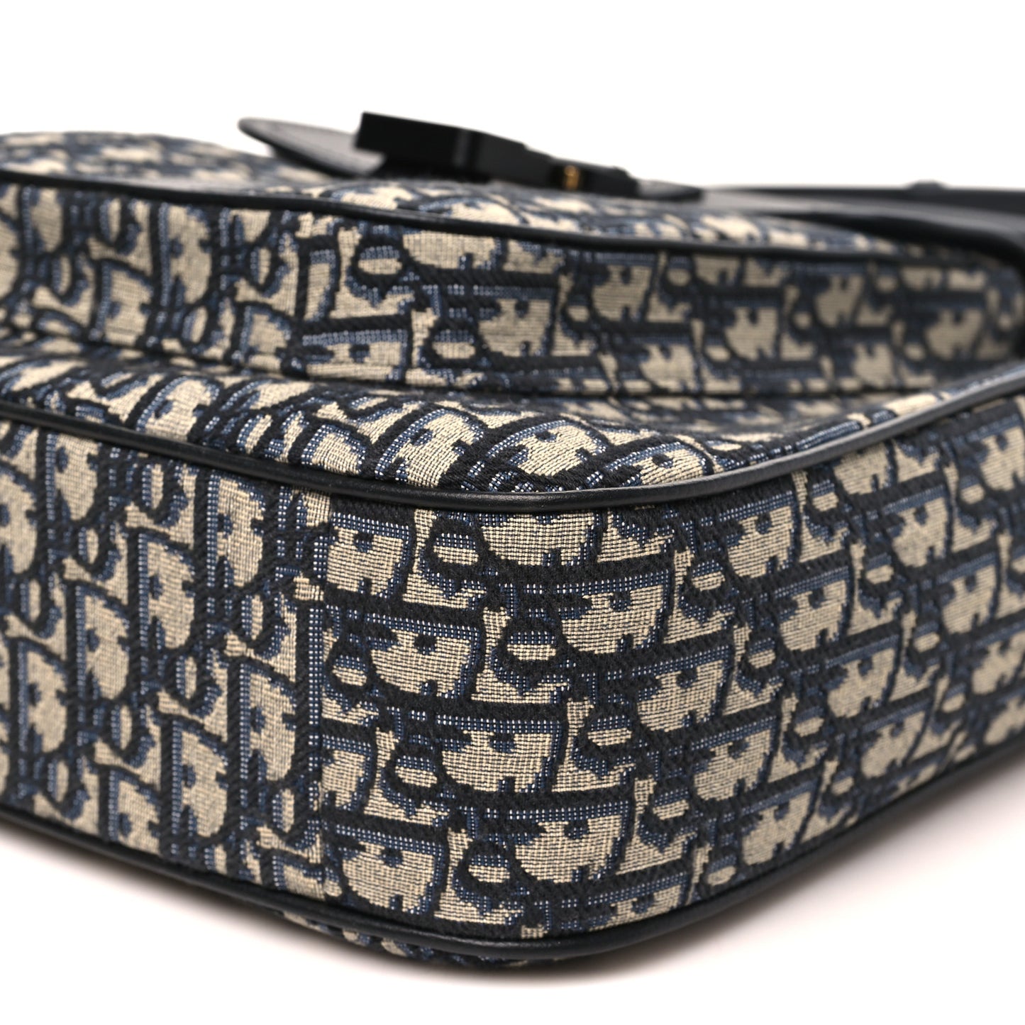 Oblique Saddle Tote Beige Black