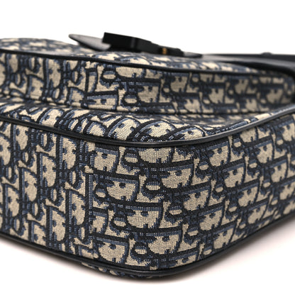 Christian Dior Oblique Saddle Tote Beige Black 9 of 10